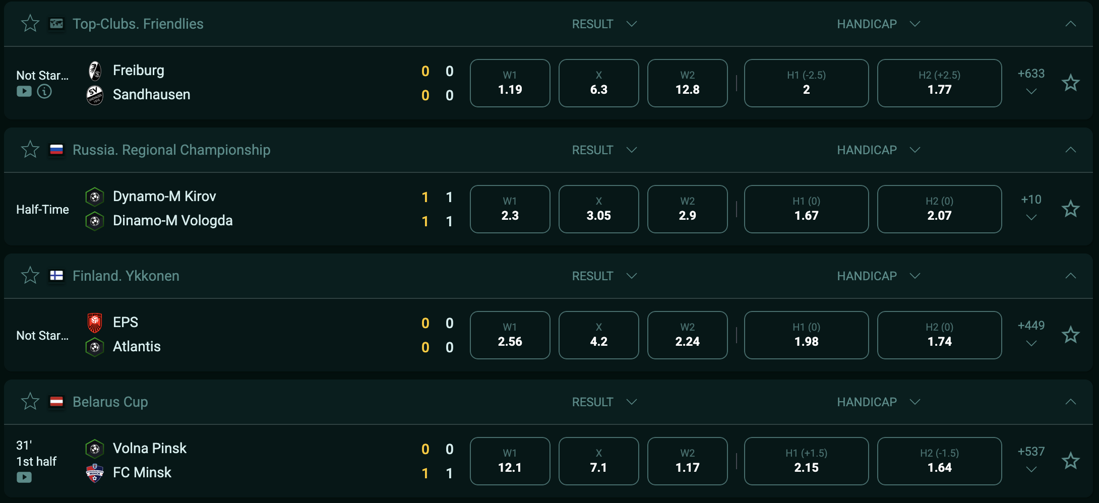 Pinco Canada Live Bets